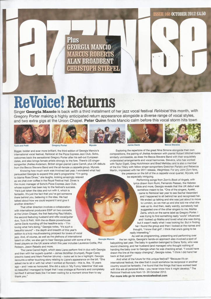 Georgia Mancio interview ReVoice Jazzwise 2012